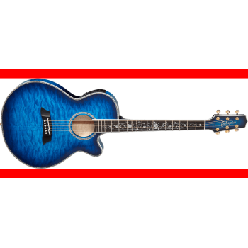 GUITARRA ACÚSTICA THINLINE TSP100 FX CUTAWAY – Quilt Dark Blue Sunburst